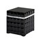 Black Vanity Jar | Stylish Storage for Cotton Swabs,Rounds,Balls,Sponges & Bath Salts | Decorative Canister for Bathroom, Bedroom | Resin